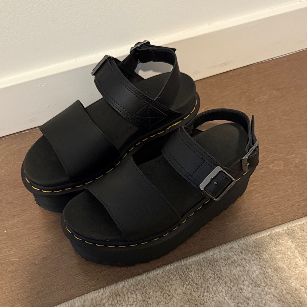Doc Marten Black Platform Sandals